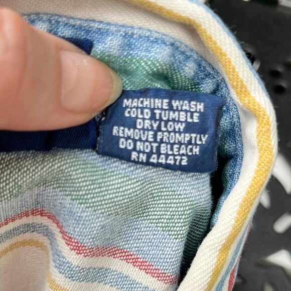 Bon Homme Vintage Striped Button Up Size L (16-18) Boys Made In USA 90s - Picture 11 of 11